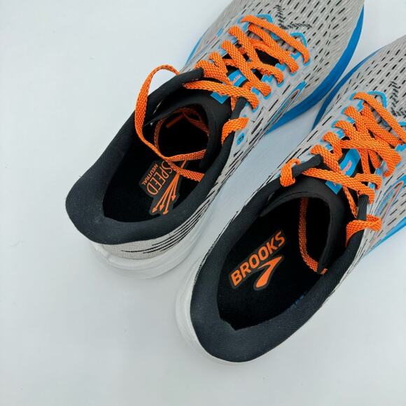 Brooks Hyperion Grey Atomic Blue Scarlet Road-Running Sneakers Men’s Size 11 - Picture 6 of 8